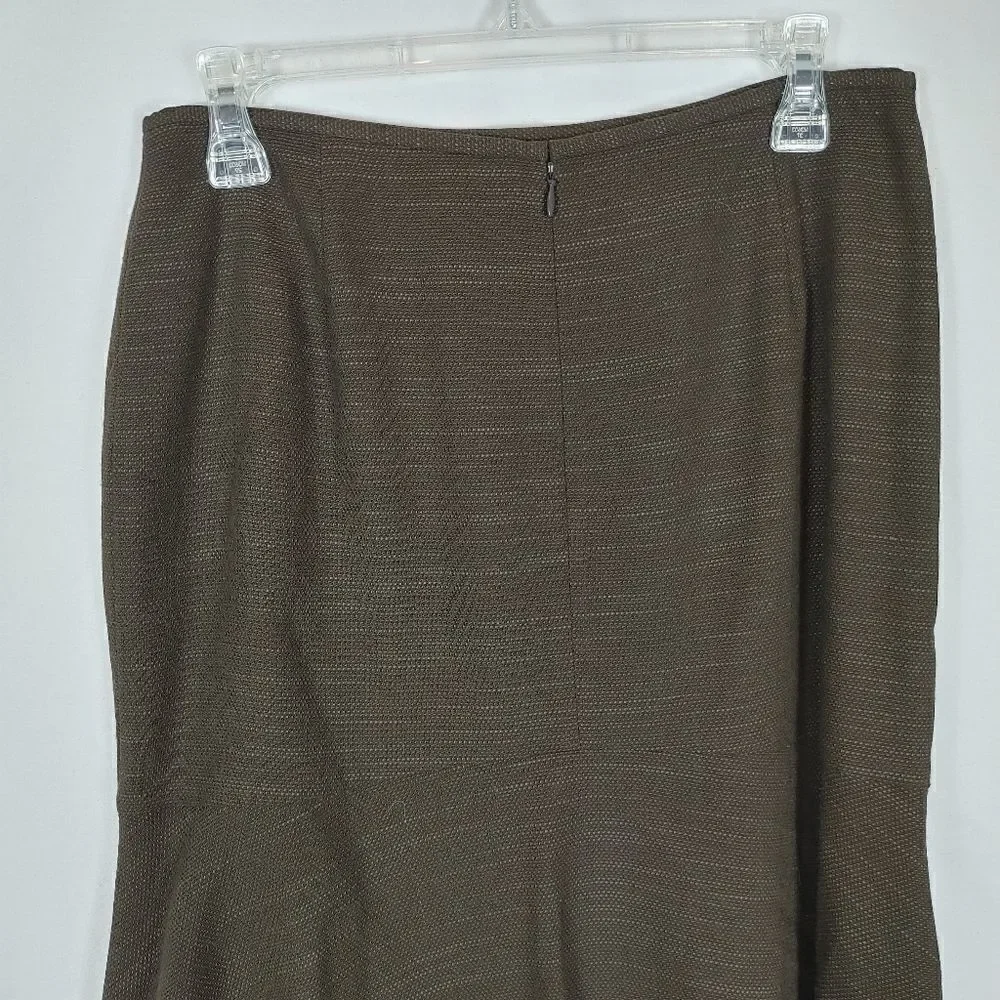Lafayette 148 Brown Midi Skirt Flare Women's Size